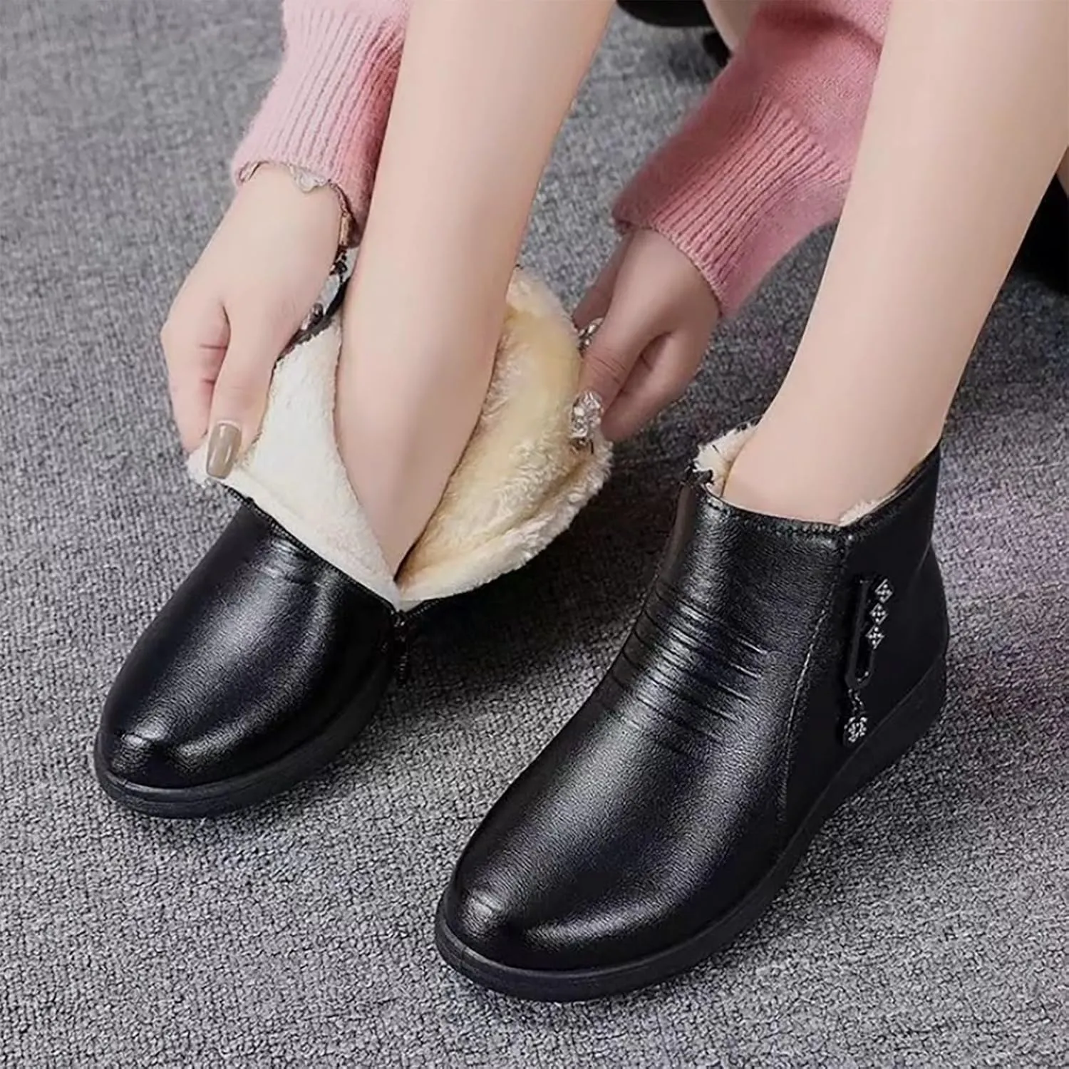 Boots for Women Wide Width Ski Boots Thickening Stretch Boots for Women