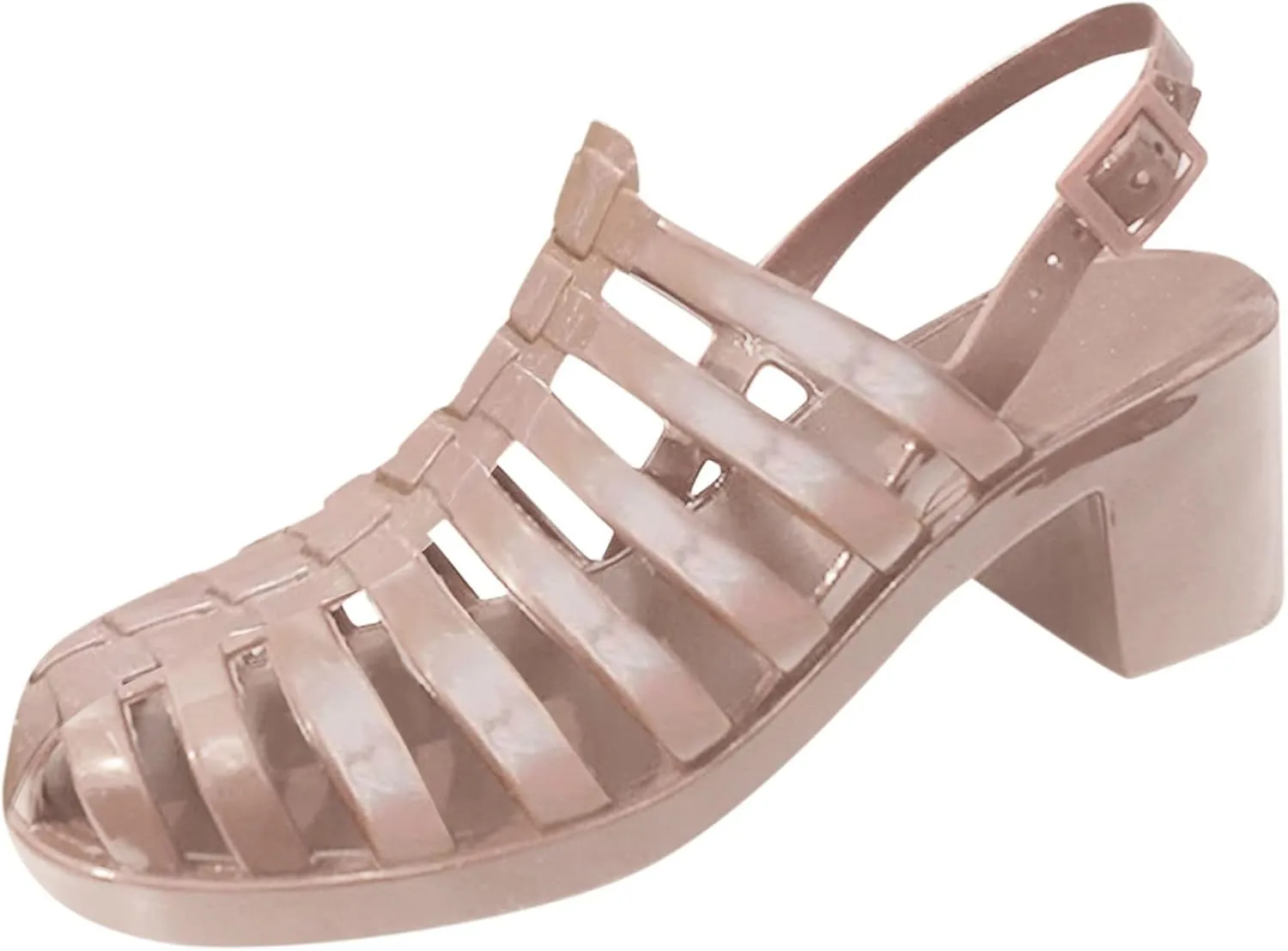 Chunky Block Heel Sandals Women Open Toe Square Toe Strappy Ankle Strap Comfortable Shoes
