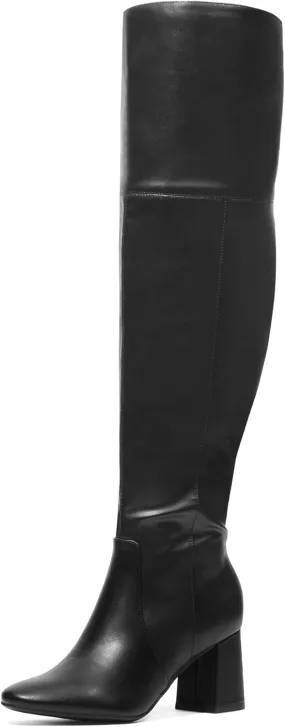 DREAM PAIRS Womens Thigh High Over the Knee Fashion Chunky Heel Long Boots