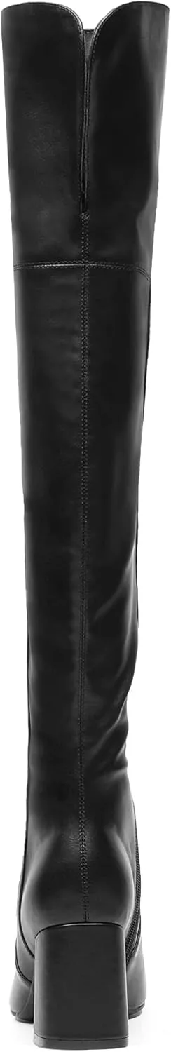 DREAM PAIRS Womens Thigh High Over the Knee Fashion Chunky Heel Long Boots