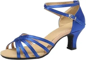 high Heels for Women High Heels Women's Latin Dance Shoes, Party Bar Dance Shoes, Social Dance Shoes, Tango, Salsa, High Heeled Sandals(Blue,China_33) Womens Heels