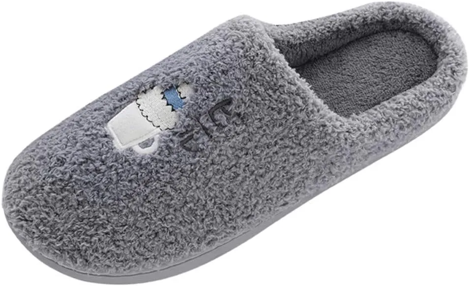 House Slippers for Women Memory Foam,Unisex Cute Comfort Plush Fleece Lined Anti-Skid Winter House Shoes for Indoor Outdoor