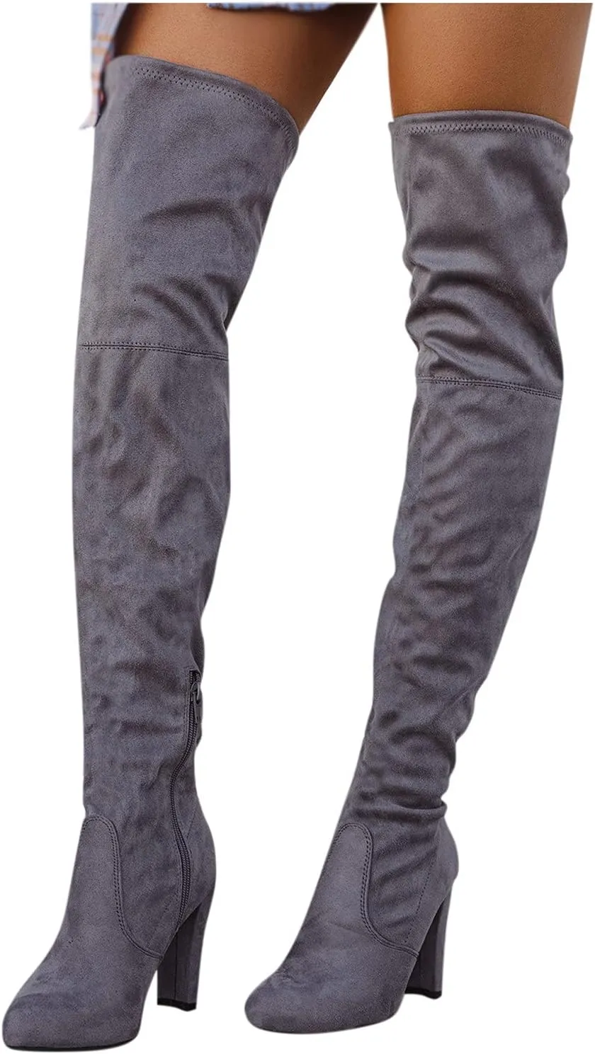 Knee The Heels Women Over Boots Long Winter Comfort Boots Shoes Boots Women's Boots Taupe Thigh High Boots
