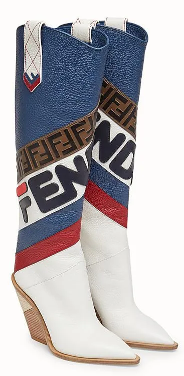Logo Multicolored Boots  Material: Leather
