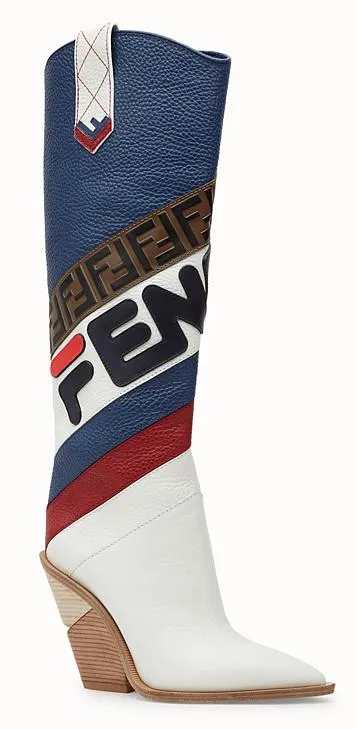 Logo Multicolored Boots  Material: Leather
