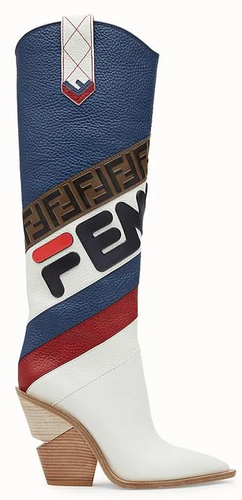 Logo Multicolored Boots  Material: Leather
