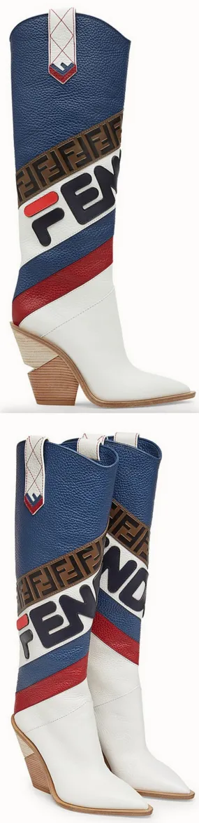 Logo Multicolored Boots  Material: Leather