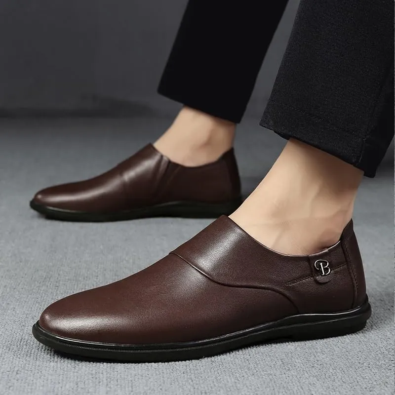 Men's Gifts Casual Leather Shoes Formal Shoes Business Casual Shoes Slip on Leather Shoes Men Wedding Party Shoes Male Driving Flats