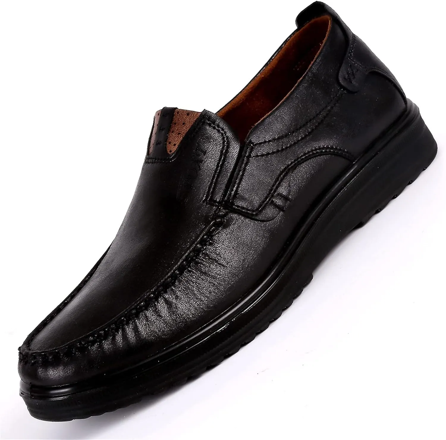 Men's Premium Genuine Leather Casual Slip on Breathable Driving Shoes,Classic Leather Lined Oxfords Casual Dress Shoes