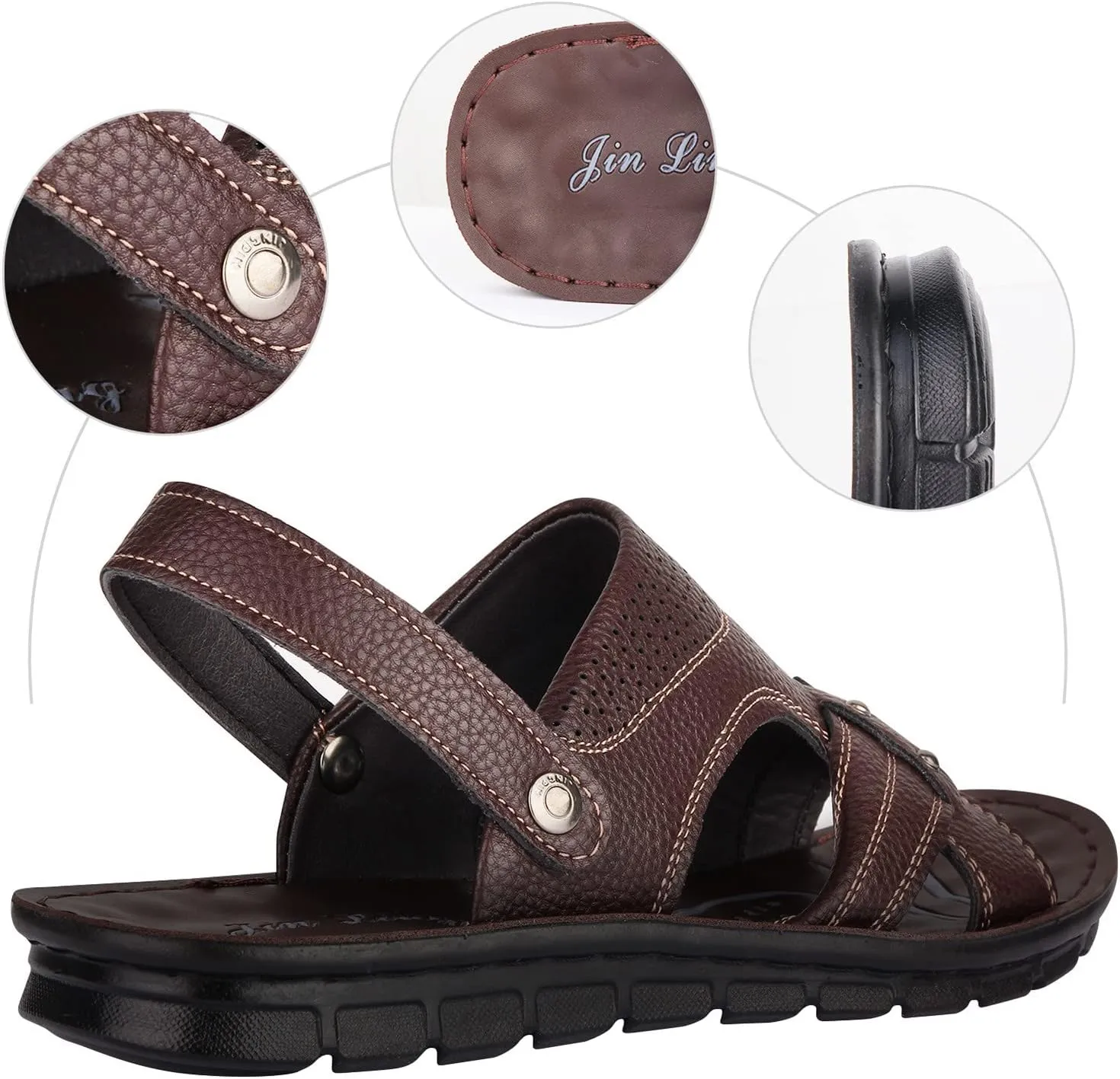 Men's Sandals 2024 Men Summer Two Wear Buckle Strap Casual Open Toe Flat Soft Bottom Breathable Shoes Sandals