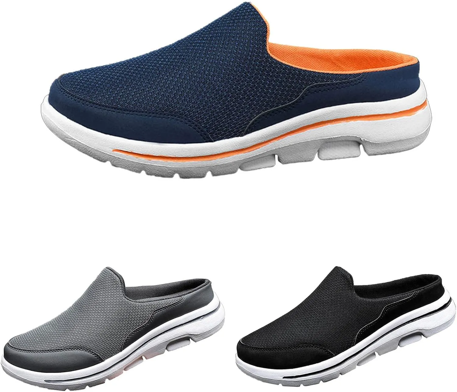 Mens Slippers with Arch Support Casual Mules Running Shoes for Men Loafers Shoes Dressy Casual Walking Sneakers Platform Tennis Shoe Casual Loafers