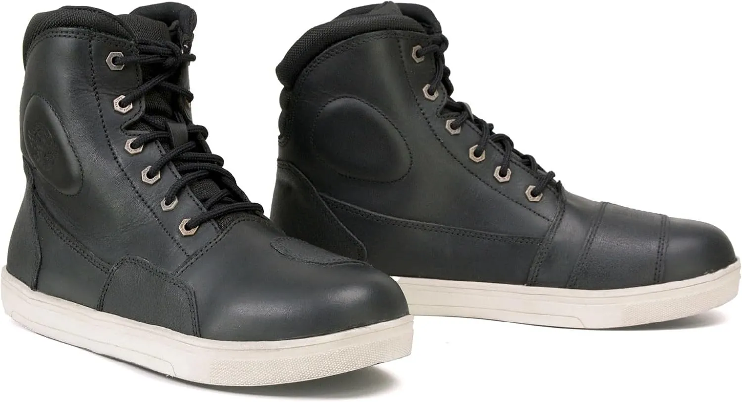 Milwaukee Leather MBM9002 Men's Black Leather Reinforced Street Biker Riding Shoes w/Shift Protect Ankle Support - 11.5