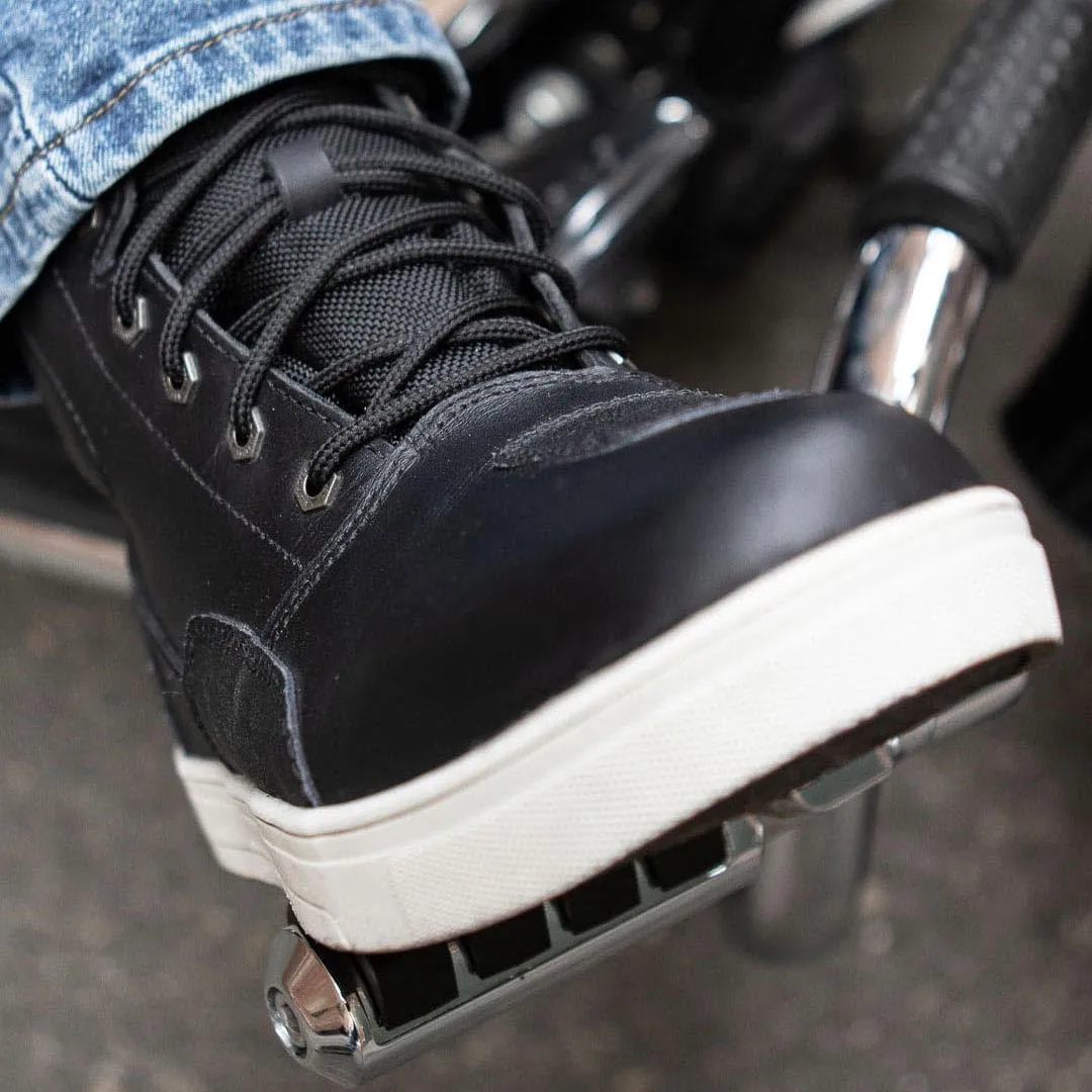 Milwaukee Leather MBM9002 Men's Black Leather Reinforced Street Biker Riding Shoes w/Shift Protect Ankle Support - 11.5