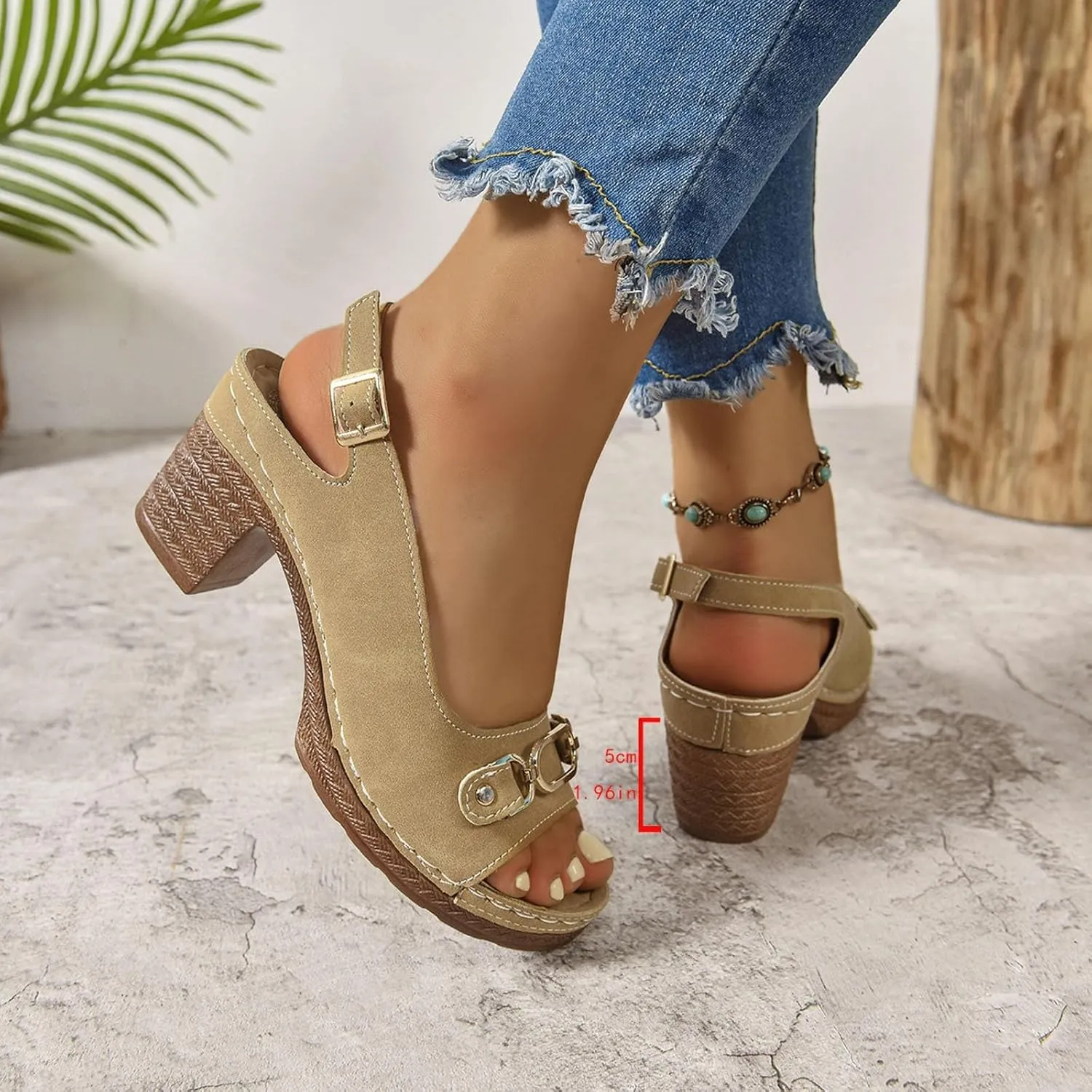 Orthopedic Sandals for Women Strappy Low Chunky Block Heel Sandals Adjustable Slingback Open Toe Heeled Sandal Beach Dress Comfortable Outdoor Shoes