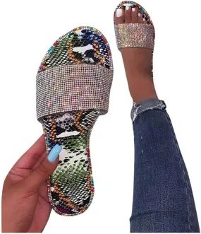 Sandals for Women Platform, Crystal Comfy Platform Sandal Shoes Summer Beach Travel Shoes Sandal Ladies Flip Flops