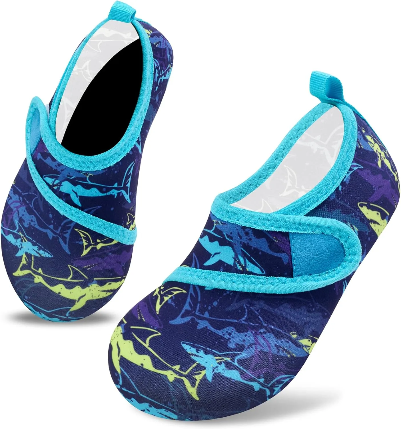 VIFUUR Kids Water Shoes Boys Girls Barefoot Water Sports Socks Hook&Loop Beach Shoes Quick Dry Aqua Socks Swim Walking Outdoor Sports for Toddler