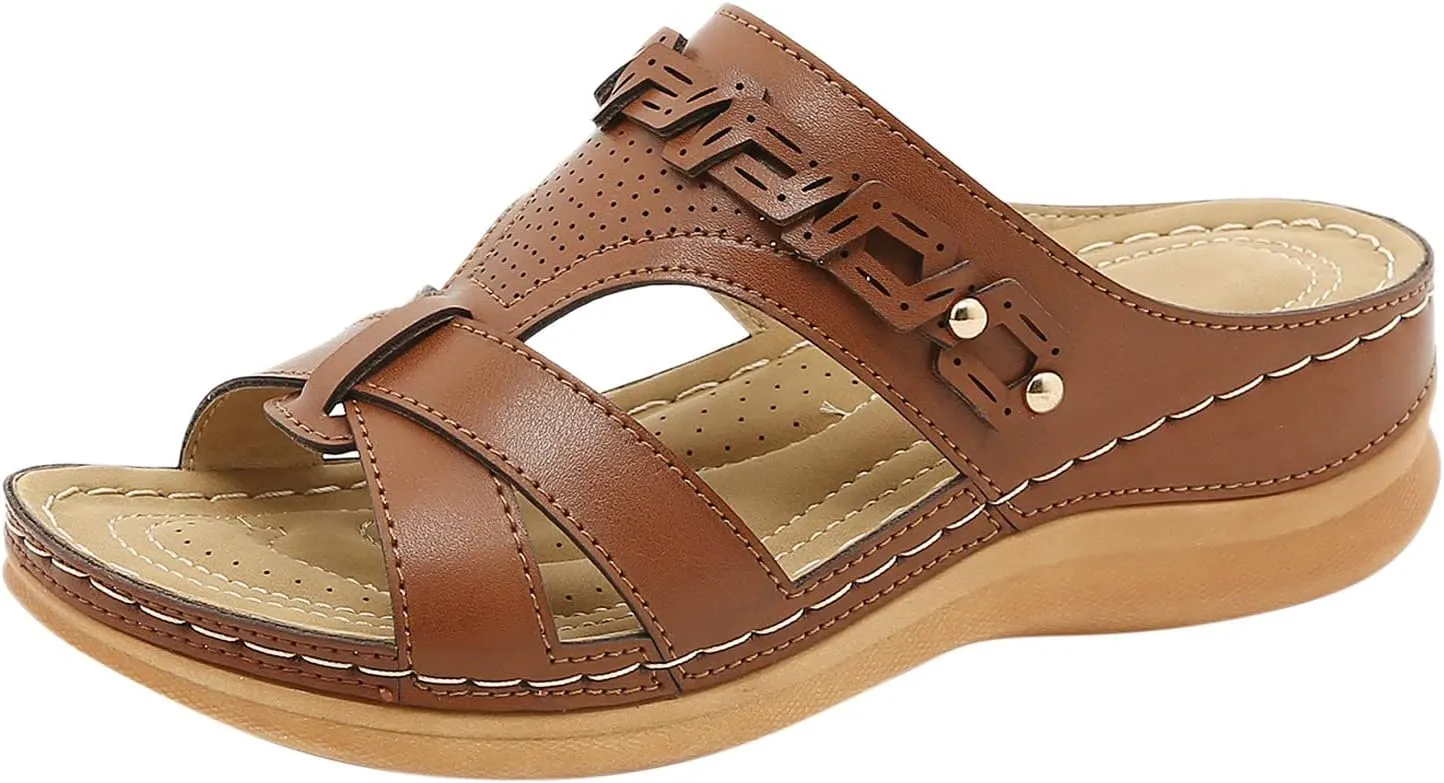 Women's Arch Support Sandals Woman Sandals Summer Diabetic Sandals for Men Wide Width Womens Hiking Shoes Orthopedic Slip Resistant Walking Shoes for Women Cute Black Sandals for Women