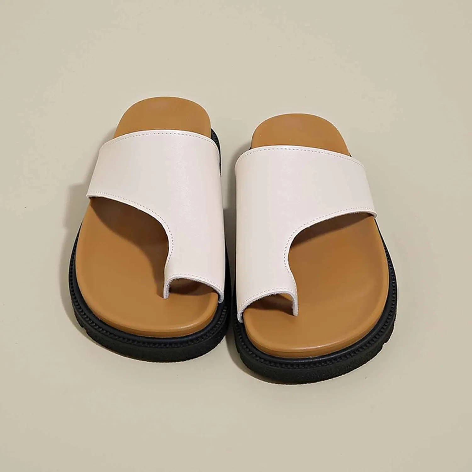 Women's Comfortable Thick Sole Flip Flops Summer Beach Sandals Casual Outdoor Slip On Slippers for Walking Travel
