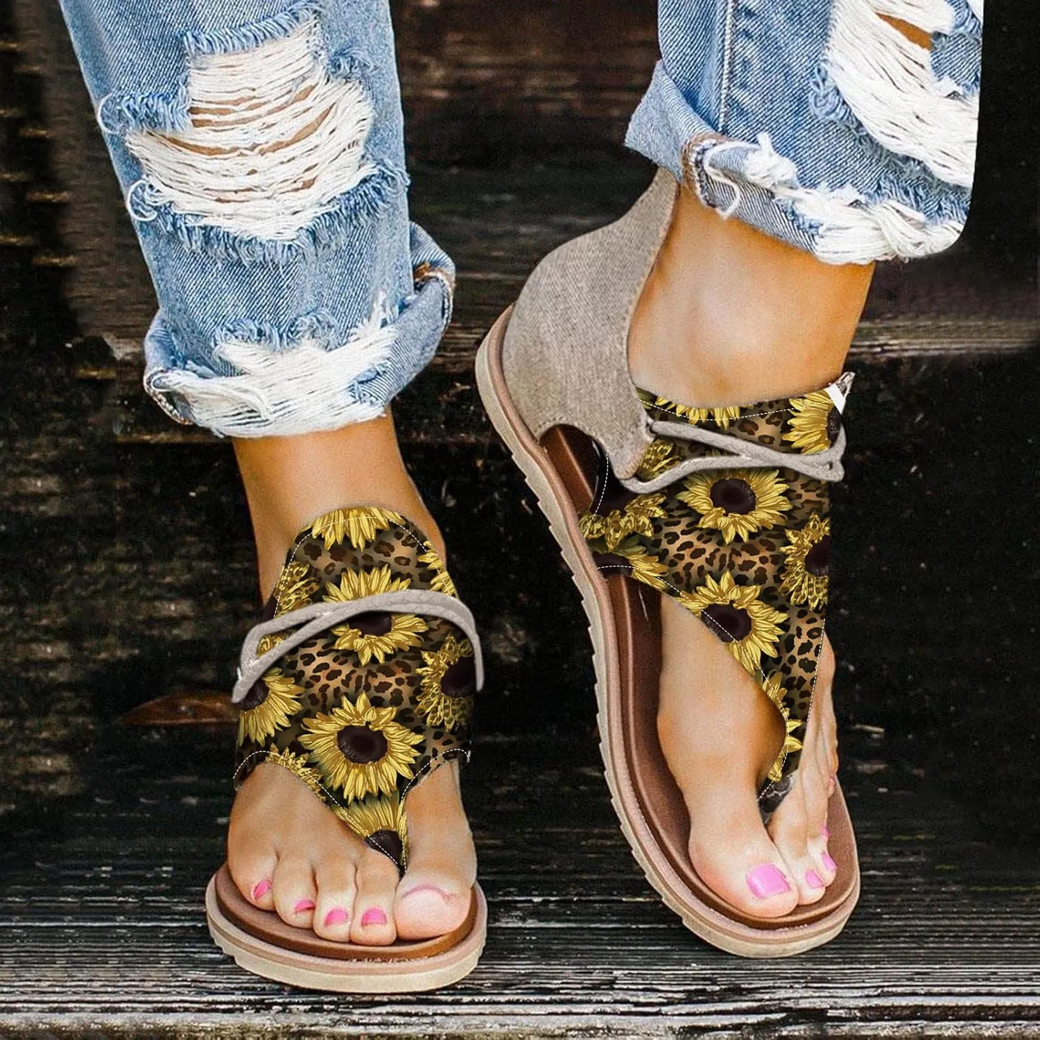 Women's Comfortable Vacation Sandals Comfortable Dressy Orthopedic Shoes Comfortable Walking Flat Sandals