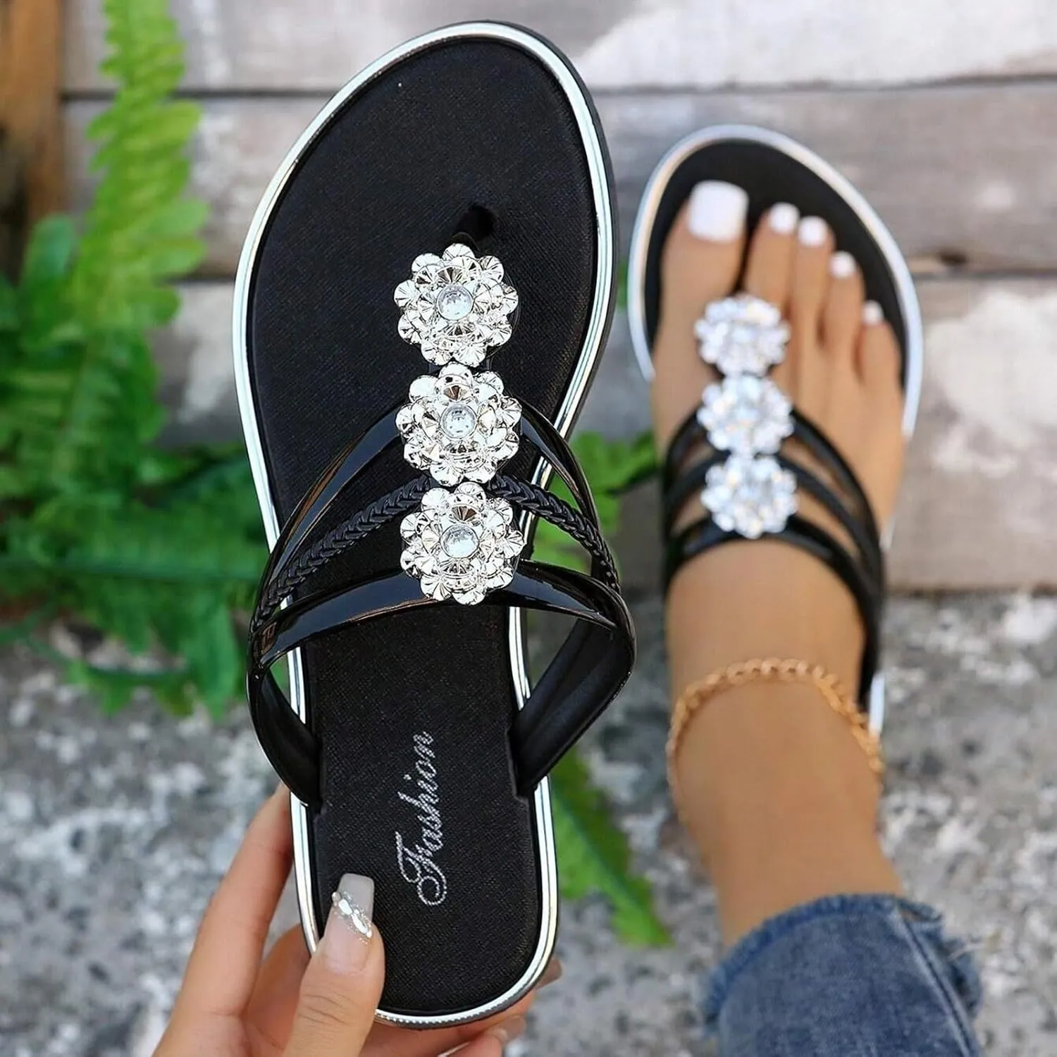 Women's Elastic Strap Bohemian Sandals Casual Summer Comfortable Walking Shoes Fashion Flat Sandals for Women